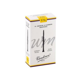 VANDOREN White Master TRADITIONAL Blätter für deutsche Klarinette (10er Packung) 1,5