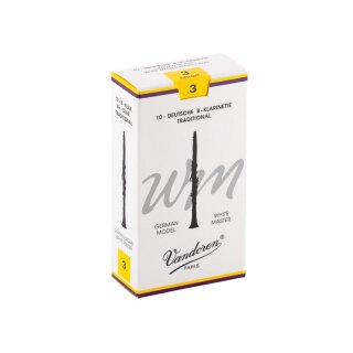 VANDOREN White Master deutsche Bb- Klarinette-Blätter, Traditional (10er Packung) 3,0