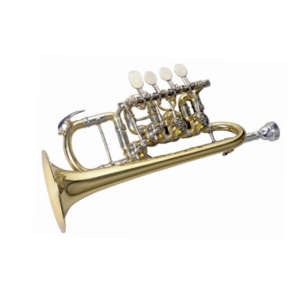 MTP B-Piccolo-Trompete P81 G, 4 Drehventile, Goldmessingschallstück